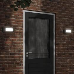 Appliques murales d'extérieur 2 pcs noir acier inoxydable alsavelo