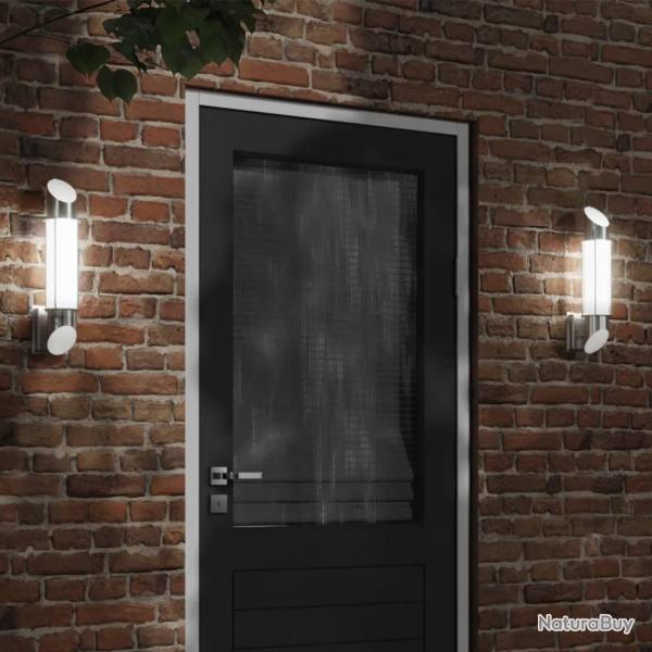 Applique murale d'extrieur argent acier inoxydable alsavelo