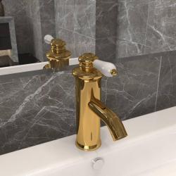 Robinet de lavabo de salle de bain Doré 130x180 mm alsavelo