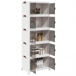 Boîte de rangement empilable avec roues à 5 niveaux 75 L alsavelo
