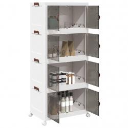Boîte de rangement empilable avec roues à 4 niveaux 75 L alsavelo