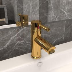 Robinet de lavabo de salle de bain Doré 130x176 mm alsavelo