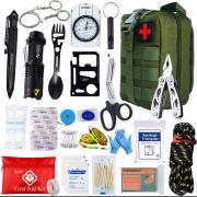 Kit De Survie Et Premiers Soins Camping Rando, 23 Pièces, Sifflet, Briquet Silex
