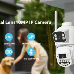 Camera IP Wifi 2 Objectifs 4K/5K PTZ AI Etanche, Modele: 10MP
