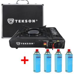 Rechaud Cooker Ceramic + 4 Cartouche De Gaz Tekson