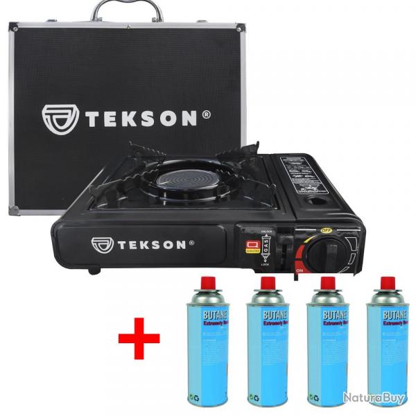Rechaud Cooker Ceramic + 4 Cartouche De Gaz Tekson