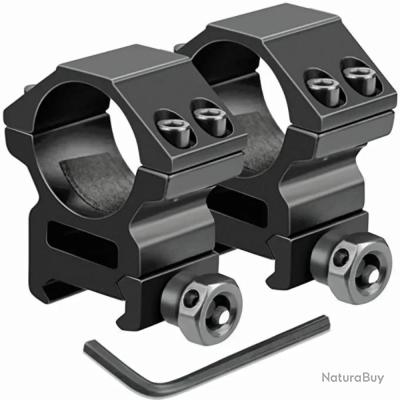 Paire De Montage Anneaux Pour Lunettes De Visée Ø25,4mm - Pour Rails Prism 20mm - YONCONO