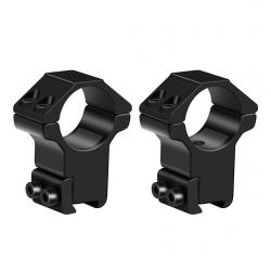 Lot de 2 colliers de montage hauts pour lunette de visée 25,4 mm - Rail 11 mm