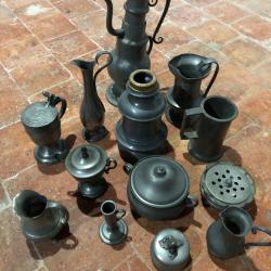 Lot d'objets en étain - 6,9 kilo