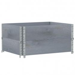 Jardinière bac lit surélevé plantes fleurs terrasse jardin 80 x 60 cm bois massif de pin gris 02_00