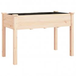 Jardinière bac lit surélevé plantes fleurs terrasse jardin avec doublure 118 x 59 x 76 cm bois mass