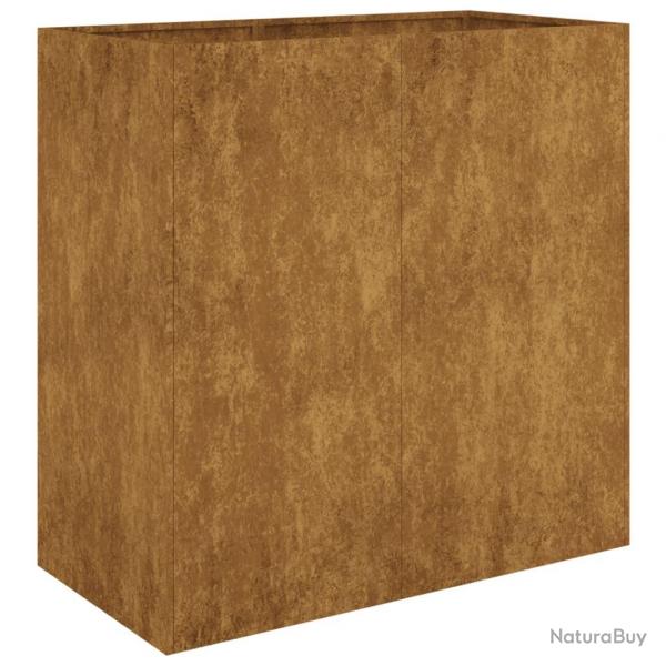 Jardinire bac lit surlev plantes fleurs terrasse jardin 80 x 40 x 80 cm acier corten marron 02_0