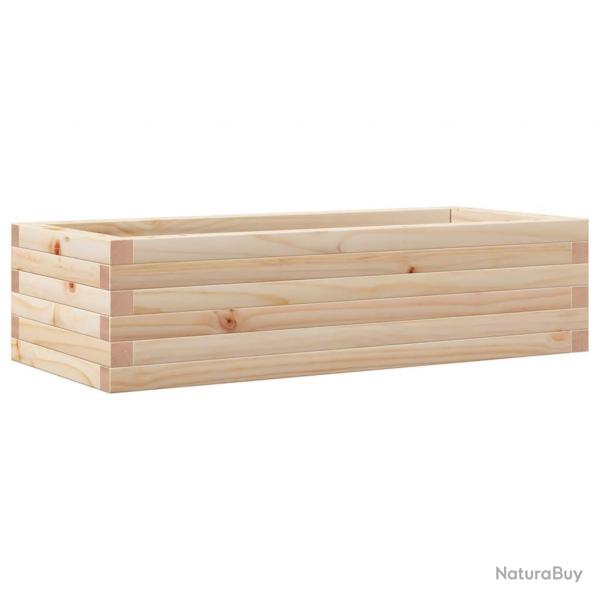 Jardinire bac lit surlev plantes fleurs terrasse jardin 90 x 40 x 23 cm bois de pin massif marro