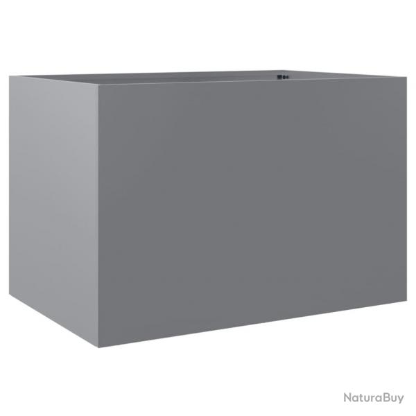 Jardinire bac lit surlev plantes fleurs terrasse jardin argent 62 x 40 x 39 cm acier galvanis