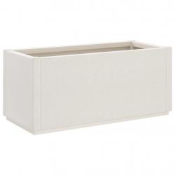 Jardinière bac lit surélevé plantes fleurs terrasse jardin 80 x 36 x 35 cm PP blanc 02_0037867