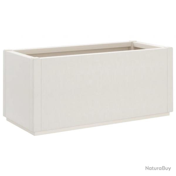 Jardinire bac lit surlev plantes fleurs terrasse jardin 80 x 36 x 35 cm PP blanc 02_0037867