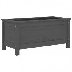 Jardinière bac lit surélevé plantes fleurs terrasse jardin 82,5 x 40 x 39 cm bois massif de pin gri