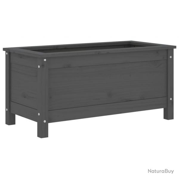 Jardinire bac lit surlev plantes fleurs terrasse jardin 82,5 x 40 x 39 cm bois massif de pin gri