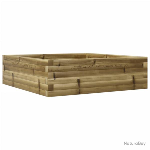 Jardinire bac lit surlev plantes fleurs terrasse jardin 80 x 80 x 23 cm bois de pin imprgn mar