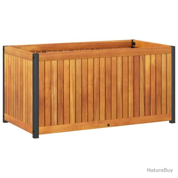 Jardinire bac lit surlev plantes fleurs terrasse jardin 85 x 45 x 44 cm bois massif d'acacia et