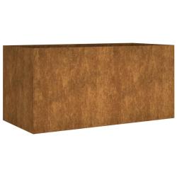 Jardini&egrave;re bac lit sur&eacute;lev&eacute; plantes fleurs terrasse jardin 80 x 40 x 40 cm acier corten marron 02_0