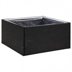 Jardinière bac lit surélevé plantes fleurs terrasse jardin 80 x 80 x 40 cm Résine tressée noir 02_0