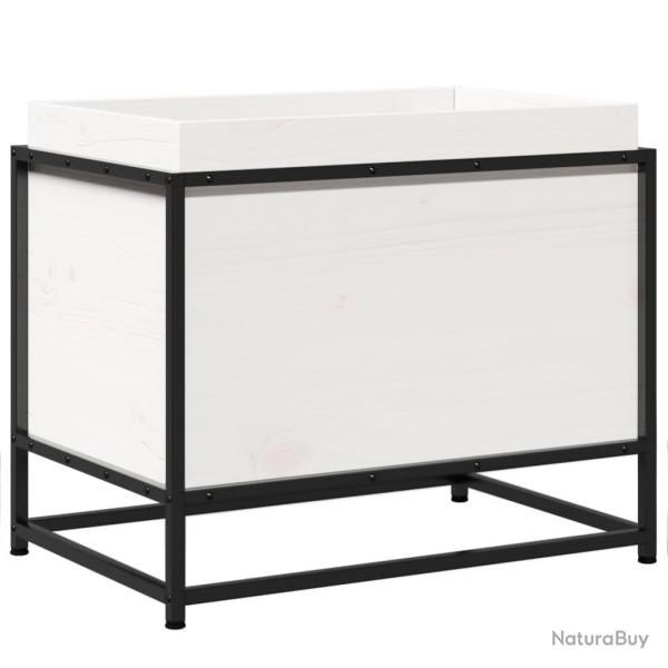 Jardinire bac lit surlev plantes fleurs terrasse jardin 60 x 40 x 50 cm bois de pin massif blanc