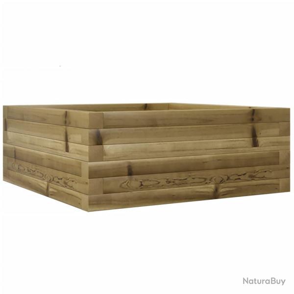 Jardinire bac lit surlev plantes fleurs terrasse jardin 60 x 60 x 23 cm bois de pin imprgn mar
