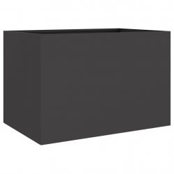 Jardinière bac lit surélevé plantes fleurs terrasse jardin 62 x 47 x 46 cm acier noir 02_0037758