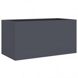 Jardinière bac lit surélevé plantes fleurs terrasse jardin 62 x 30 x 29 cm acier anthracite 02_0037