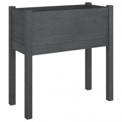 Jardinière bac lit surélevé plantes fleurs terrasse jardin 70 x 31 x 70 cm bois de pin massif gris