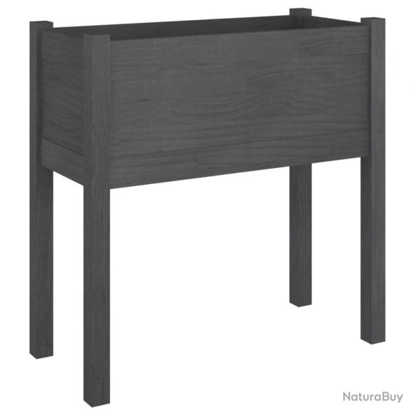 Jardinire bac lit surlev plantes fleurs terrasse jardin 70 x 31 x 70 cm bois de pin massif gris