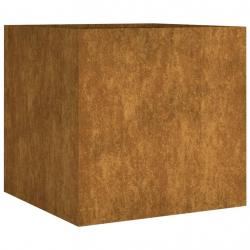 Jardinière bac lit surélevé plantes fleurs terrasse jardin 40 x 41 x 40 cm acier corten marron 02_0
