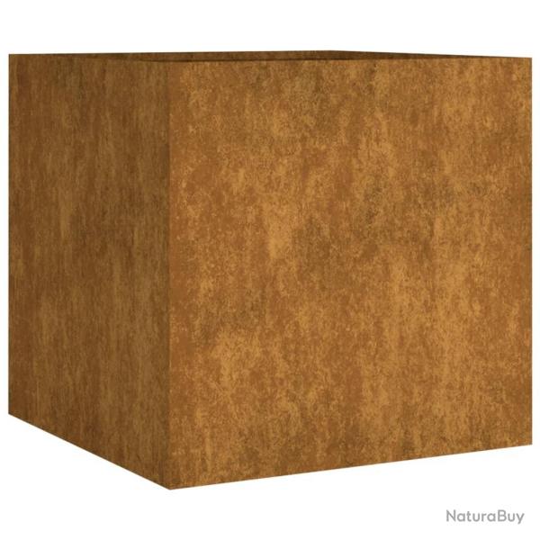 Jardinire bac lit surlev plantes fleurs terrasse jardin 40 x 41 x 40 cm acier corten marron 02_0