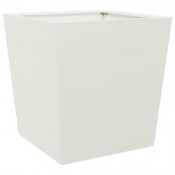 Jardinière bac lit surélevé plantes fleurs terrasse jardin 50 x 50 x 50 cm acier blanc 02_0037654