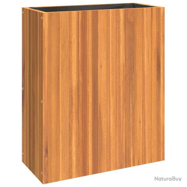 Jardinire bac lit surlev plantes fleurs terrasse jardin 59 x 27,5 x 70 cm bois massif d'acacia m