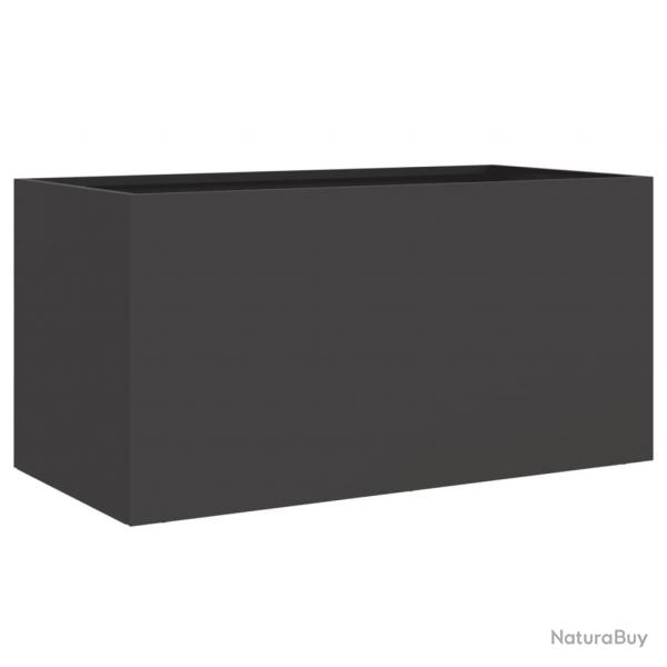 Jardinire bac lit surlev plantes fleurs terrasse jardin 62 x 30 x 29 cm acier noir 02_0037739