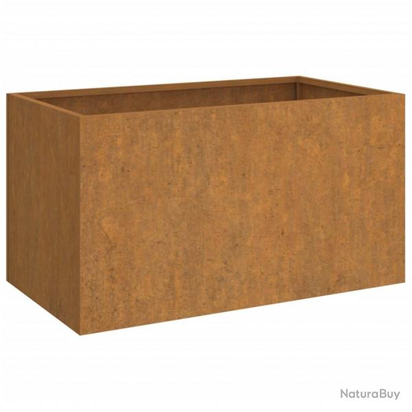 Jardinire bac lit surlev plantes fleurs terrasse jardin 62 x 40 x 39 cm acier corten marron 02_0