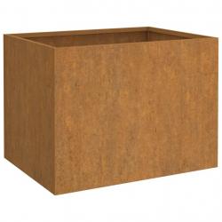 Jardinière bac lit surélevé plantes fleurs terrasse jardin 62 x 47 x 46 cm acier corten marron 02_0
