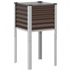 Jardinière bac lit surélevé plantes fleurs terrasse jardin 45 x 45 x 88 cm acier marron 02_0037615