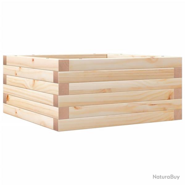 Jardinire bac lit surlev plantes fleurs terrasse jardin 50 x 50 x 23 cm bois de pin massif marro