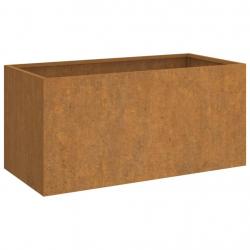 Jardinière bac lit surélevé plantes fleurs terrasse jardin 62 x 30 x 29 cm acier corten marron 02_0