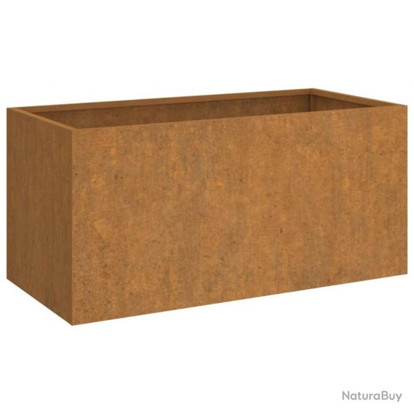 Jardinire bac lit surlev plantes fleurs terrasse jardin 62 x 30 x 29 cm acier corten marron 02_0