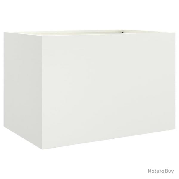 Jardinire bac lit surlev plantes fleurs terrasse jardin 62 x 40 x 39 cm acier blanc 02_0037753