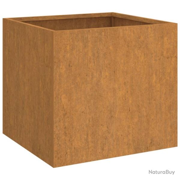 Jardinire bac lit surlev plantes fleurs terrasse jardin 49 x 47 x 46 cm acier corten marron 02_0