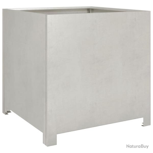 Jardinire bac lit surlev plantes fleurs terrasse jardin 50 x 50 x 50 cm acier inoxydable Argent