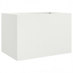 Jardinière bac lit surélevé plantes fleurs terrasse jardin 62 x 47 x 46 cm acier blanc 02_0037757