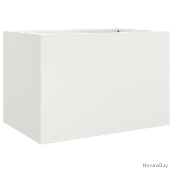 Jardinire bac lit surlev plantes fleurs terrasse jardin 62 x 47 x 46 cm acier blanc 02_0037757