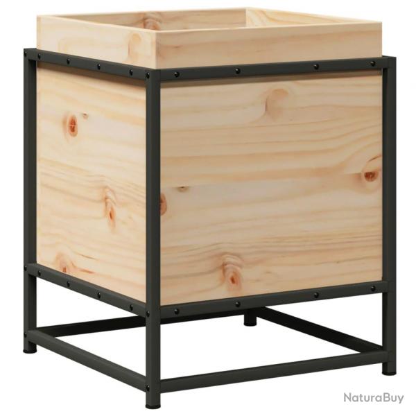 Jardinire bac lit surlev plantes fleurs terrasse jardin 40 x 40 x 50 cm bois de pin massif marro