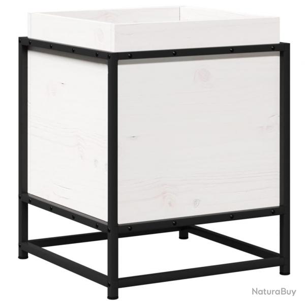 Jardinire bac lit surlev plantes fleurs terrasse jardin 40 x 40 x 50 cm bois de pin massif blanc
